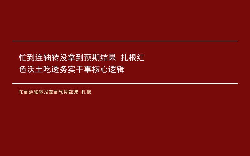 忙到连轴转没拿到预期结果 扎根红色沃土吃透务实干事核心逻辑